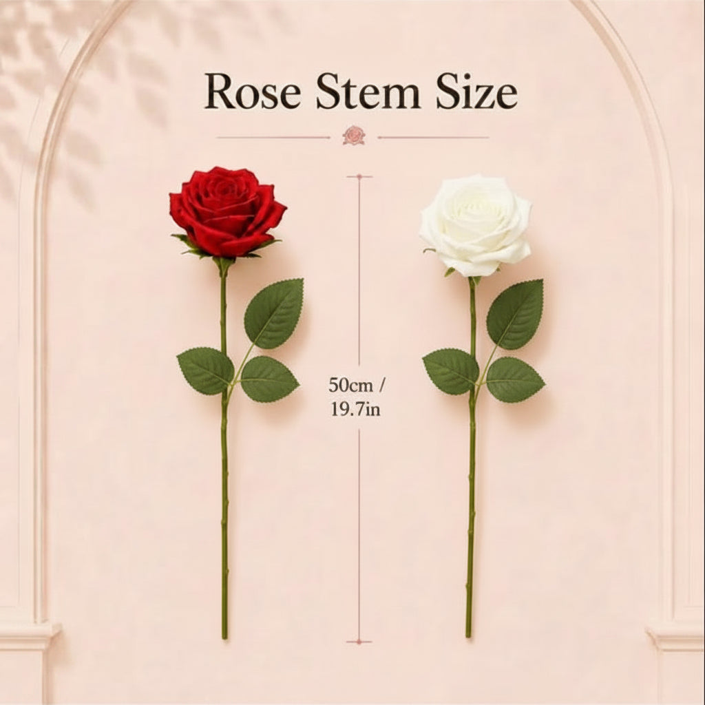 Artificial Single Stem Rose Flower for Home Decor and Arrangements