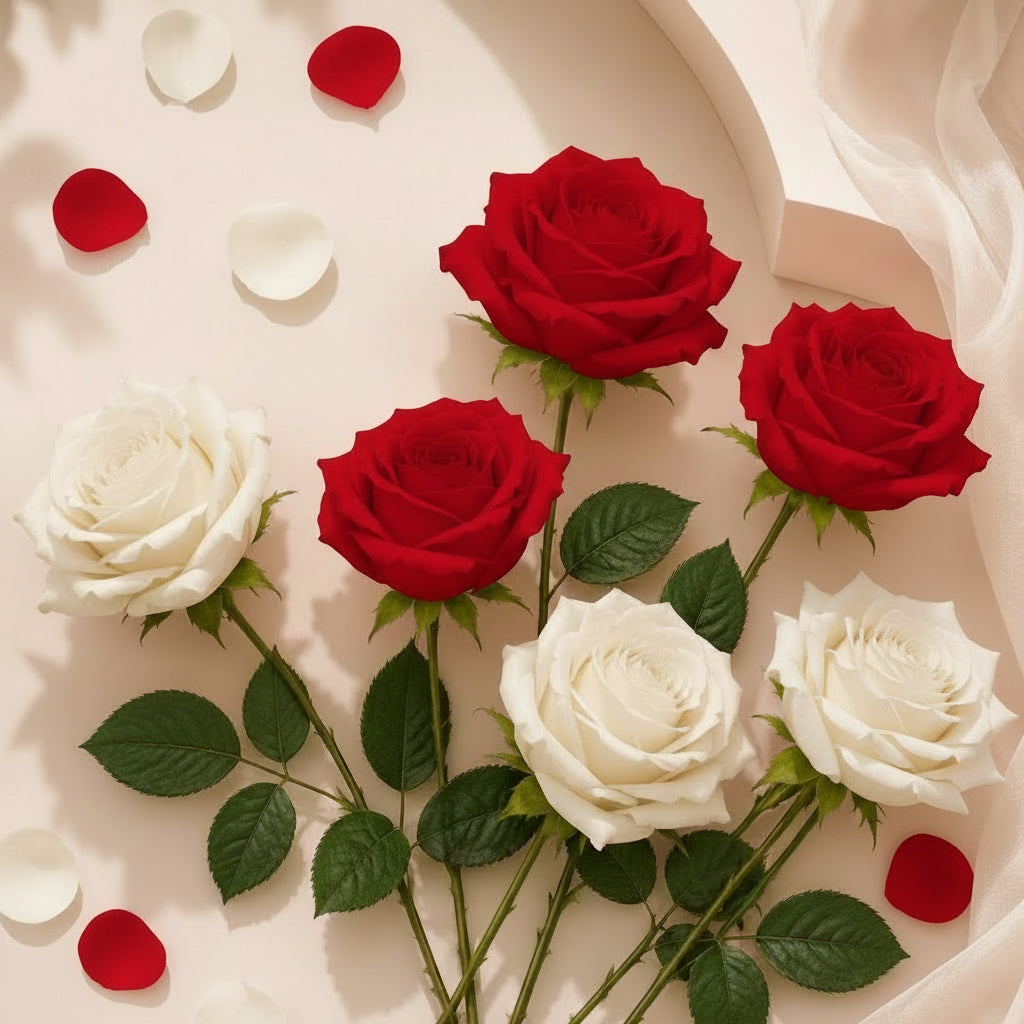 Artificial Single Stem Rose Flower for Home Decor and Arrangements