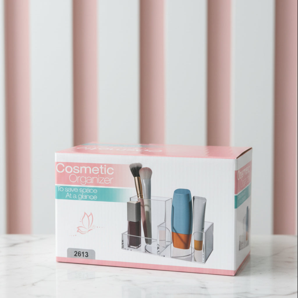 Makeup Organizer – Multi-Compartment Cosmetic Storage Holder for Vanity & Bathroom Counter