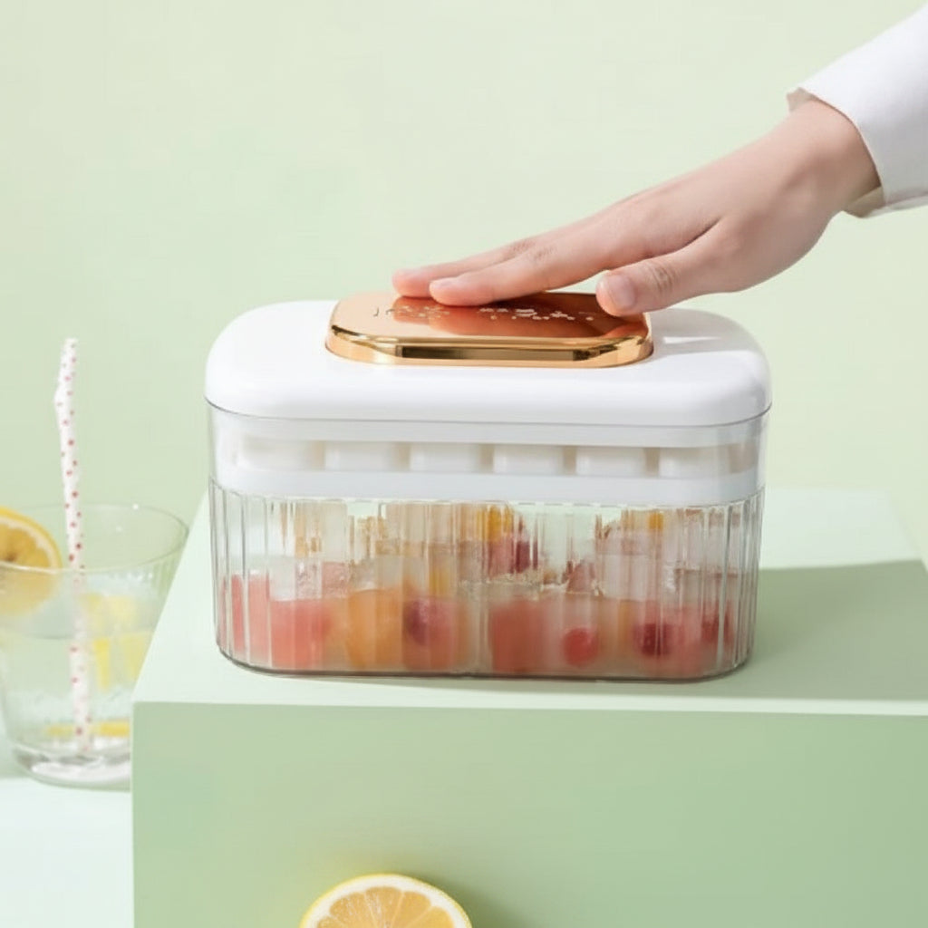 Multi-Layer Press-Type Ice Cube Tray and Storage Box Set
