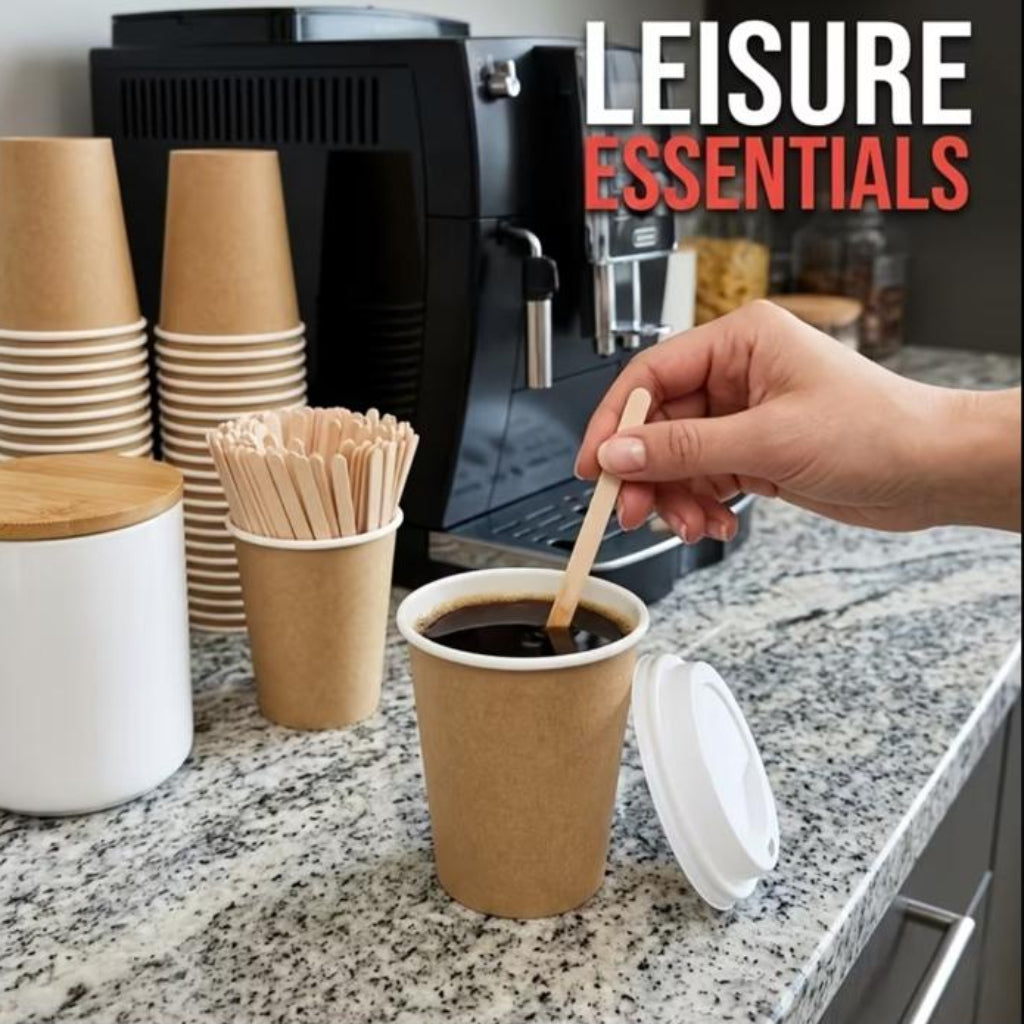 150-Piece Bamboo Coffee Stirrer Sticks – Disposable Wooden Drink Stirrers