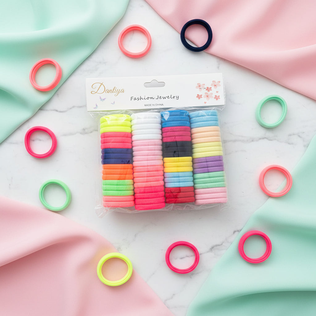 70-Piece Random Mixed Color Hair Ties