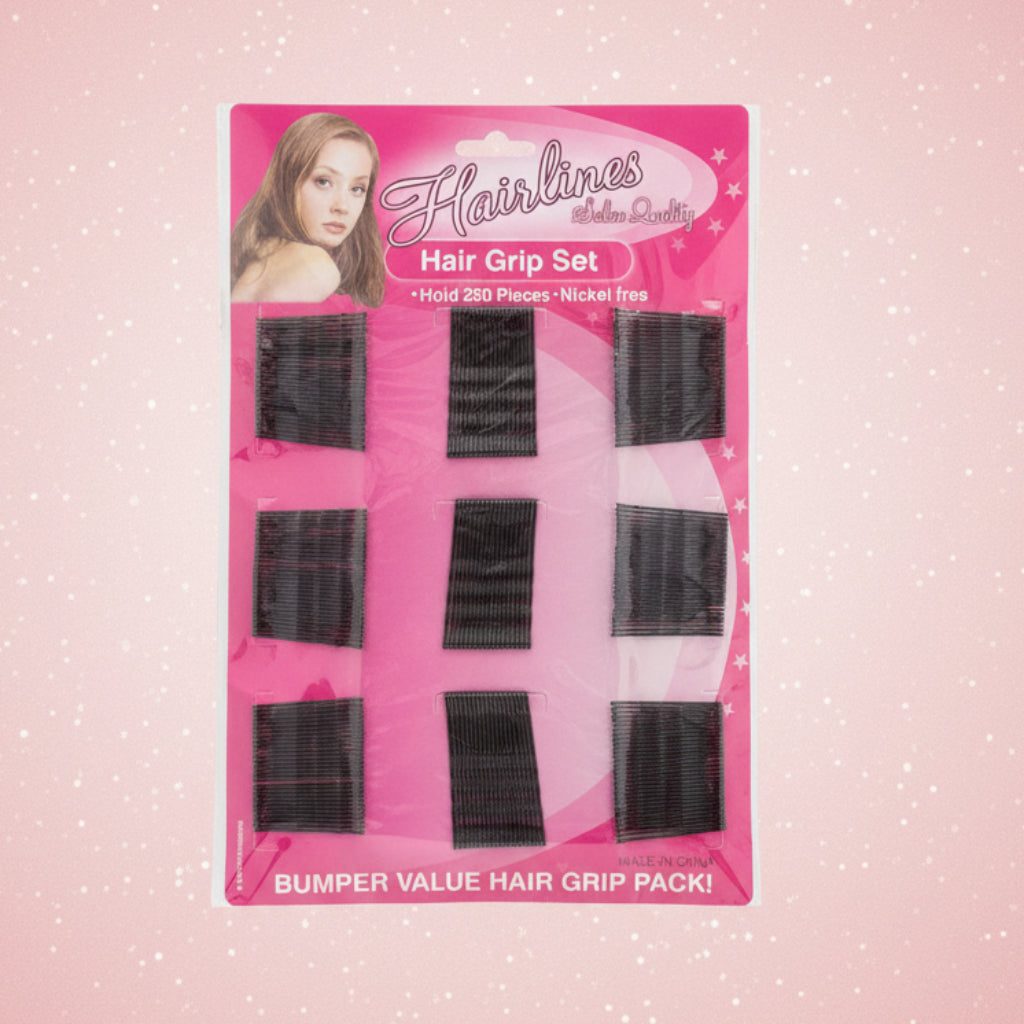 250-Piece Black Metal Hair Clips – Minimalist Rectangular Hairpins