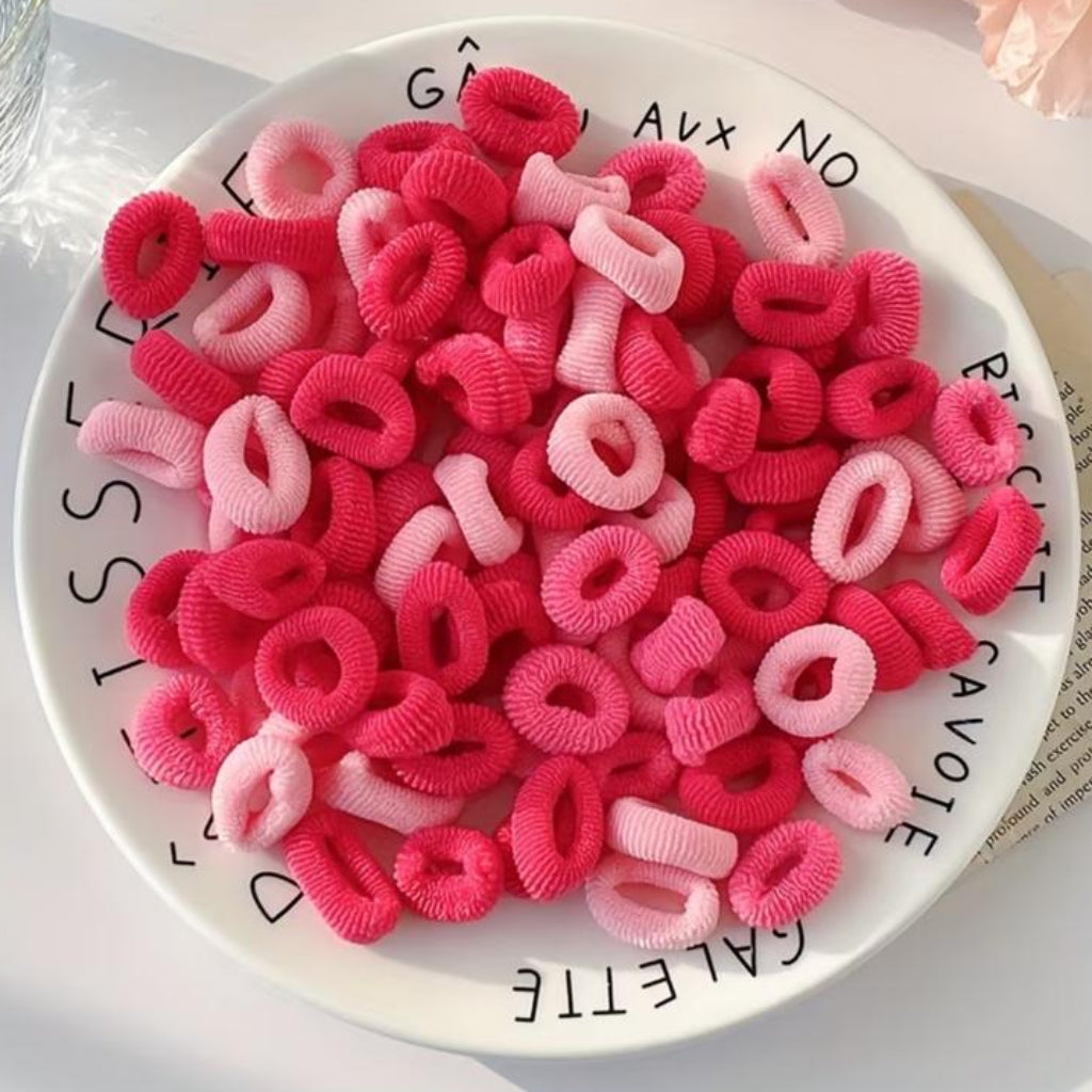 Colorful Mini Hair Ties & Elastic Rubber Bands – 80-Piece Set
