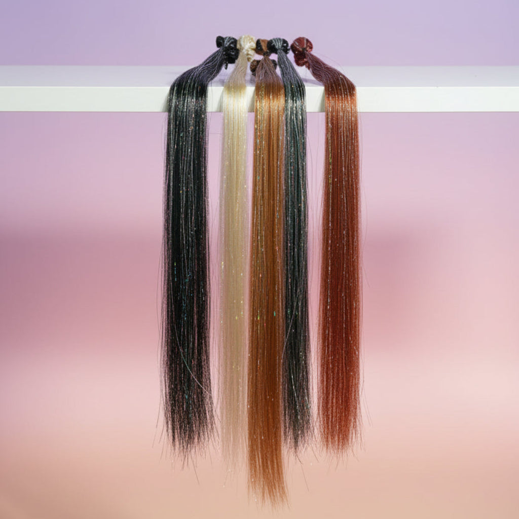 12-Piece Colorful Braided Hair Extensions Pack – Clip-In Hair Braids