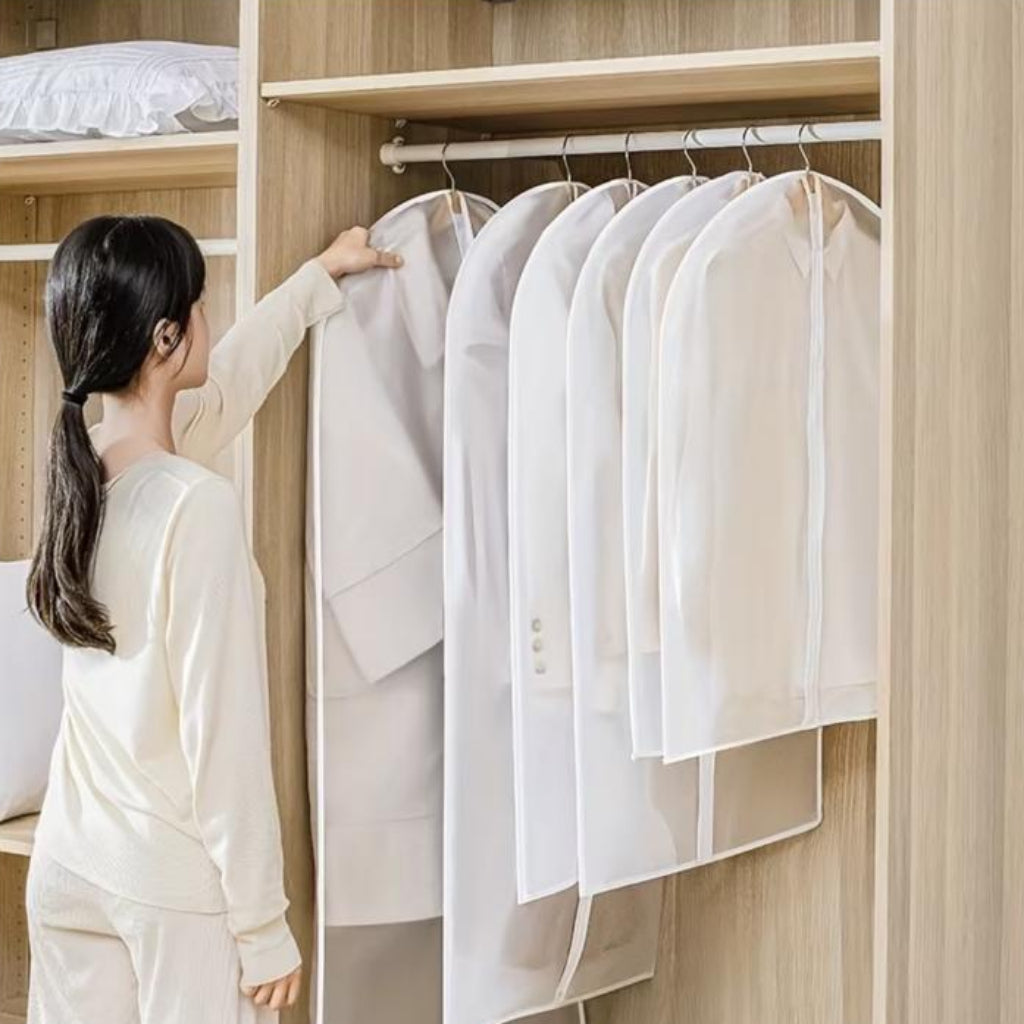 Zippered Transparent Garment Bags – Dustproof Hanging Clothes Covers