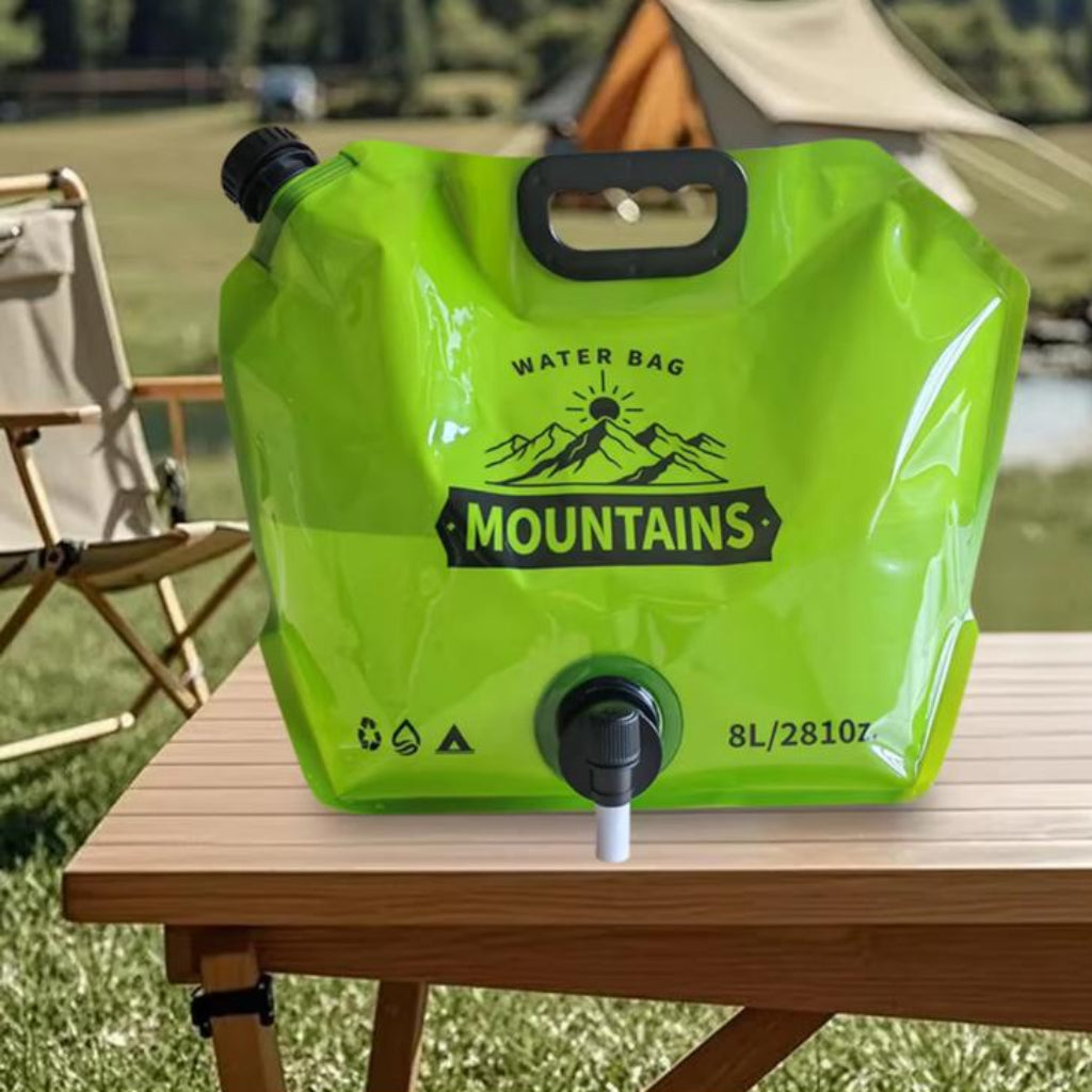 8L Foldable Water Bag with Spigot – Outdoor Camping & Travel Water Container