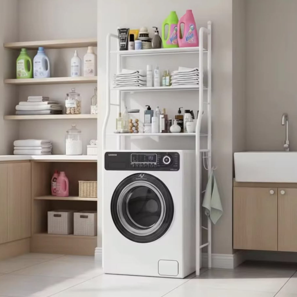 Multifunctional Laundry Machine Storage Shelf – Freestanding Over-the-Washer & Toilet Organizer