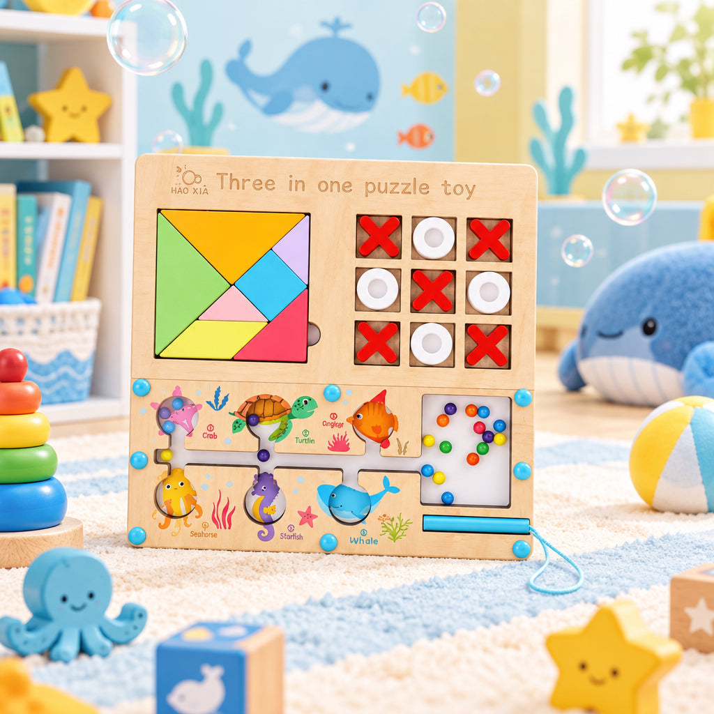 Maze Trifecta Puzzle – 3-in-1 Brain Teaser Puzzle Toy