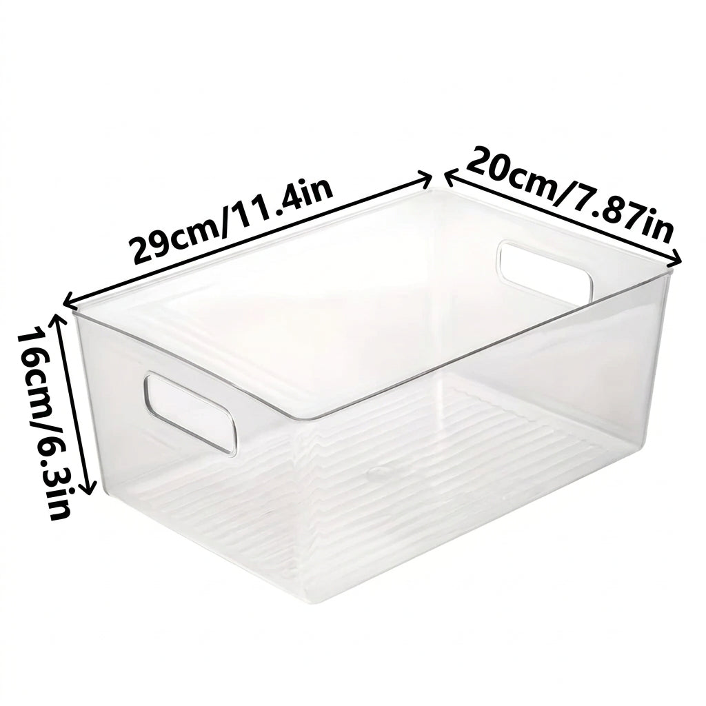 Large-Capacity Retractable Plastic Storage Basket – Stackable Organizer for Kitchen