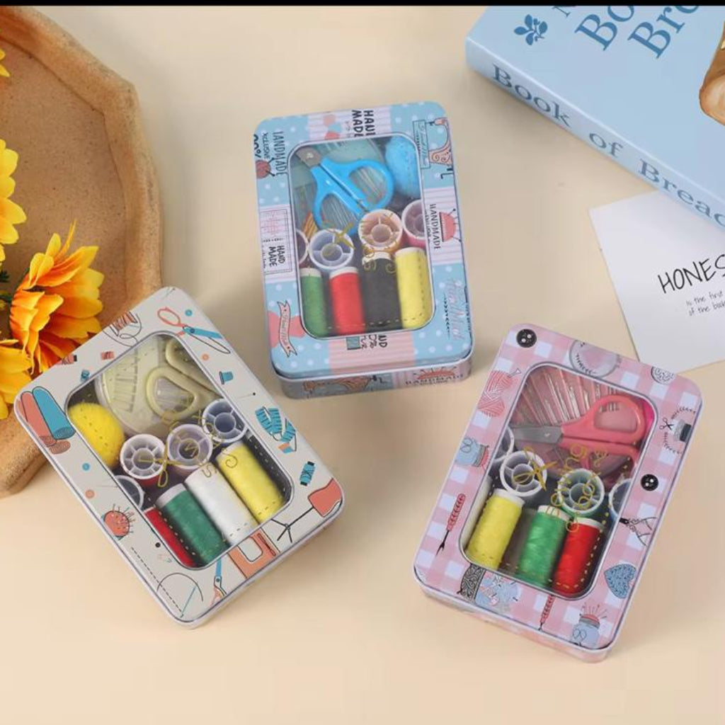 1 PCS Portable Tin Box Sewing Kit – Sewing Accessories Set