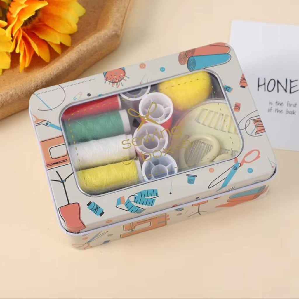 1 PCS Portable Tin Box Sewing Kit – Sewing Accessories Set