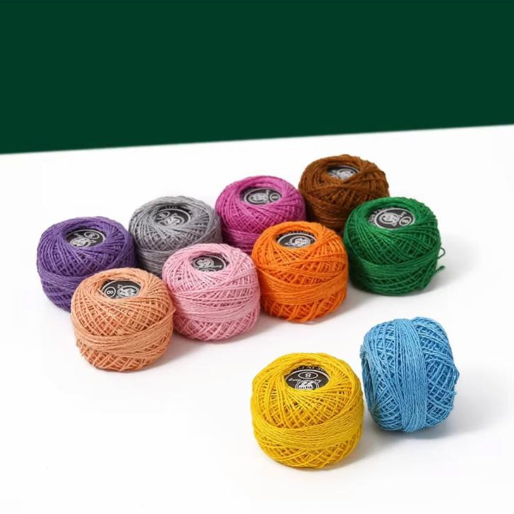 10-Piece Colorful Crochet Cotton Thread Balls Set