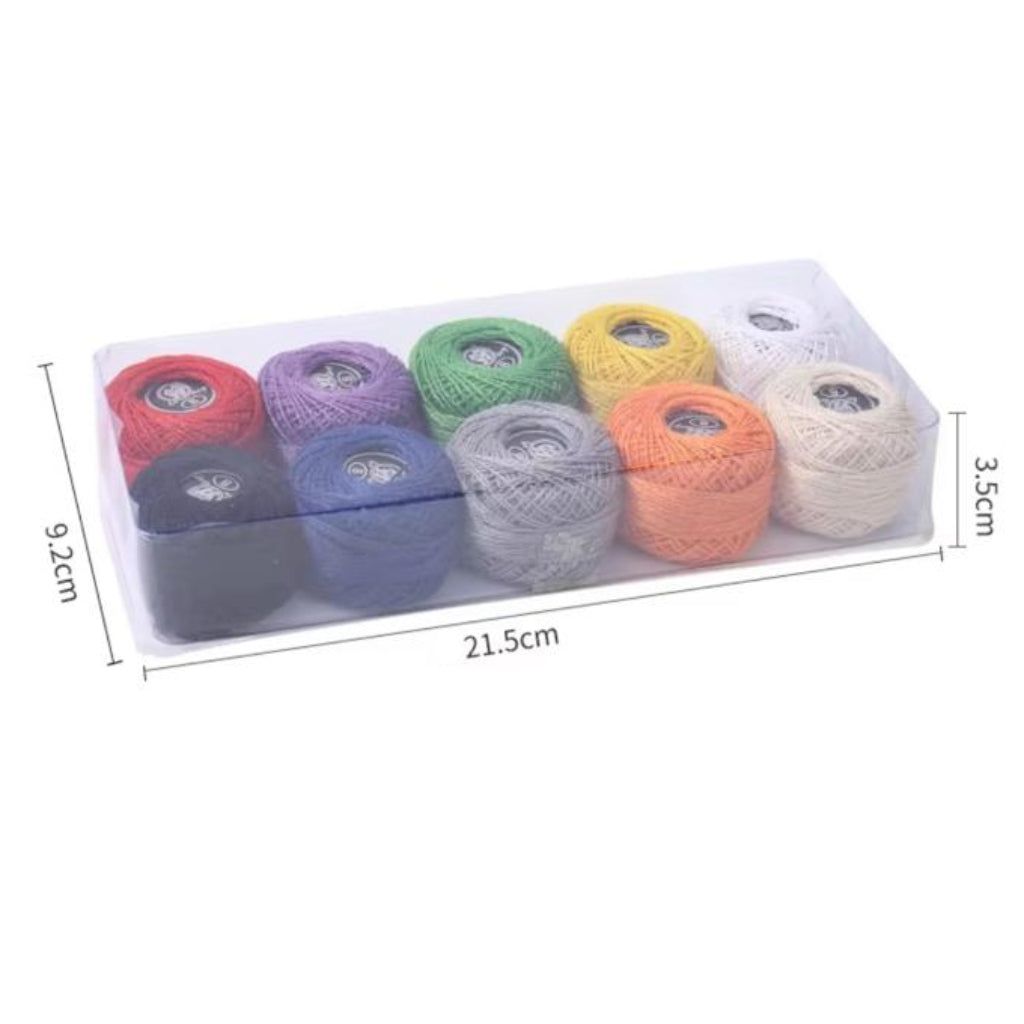 10-Piece Colorful Crochet Cotton Thread Balls Set