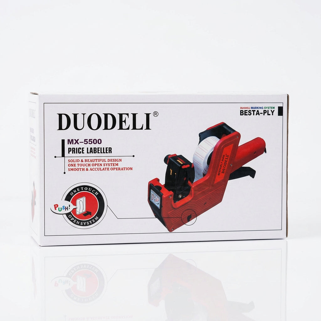 DUODELI MX-5500 Manual Price Tag Labeller Machine – Single-Line Pricing Gun