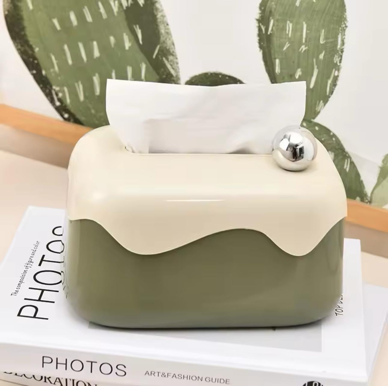 Cute Cream-Style Tissue Box – Decorative Cake Design for Living Room & Desktop