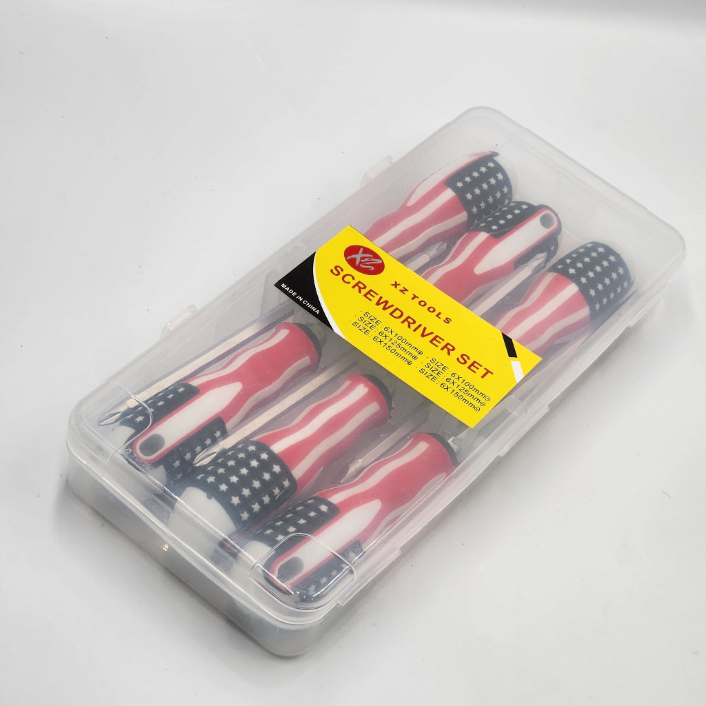 6-Piece Dual-Use Telescopic Screwdriver Set – National Flag Design
