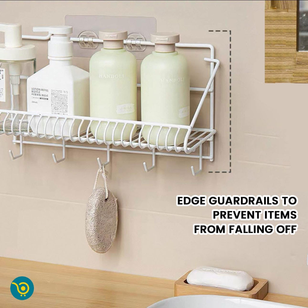 Multipurpose Kitchen Storage Rack Wall Hanging Kitchen Storage and Organizer White Racks & Holders