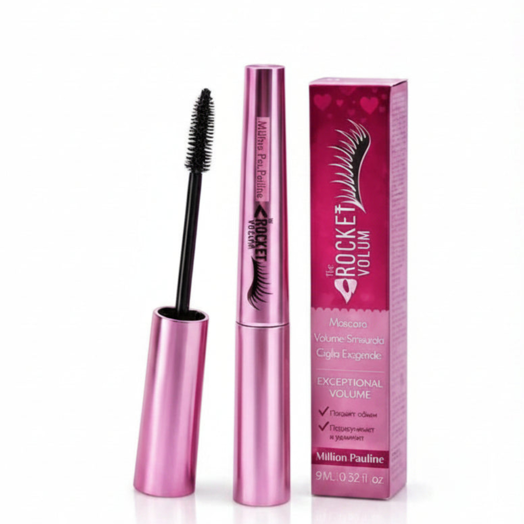 Million Pauline "The Rocket Volum" Mascara – Extreme Volume, Lengthening & Curling, Long-Lasting 24h, Rich Black, 9ml / 0.32 oz
