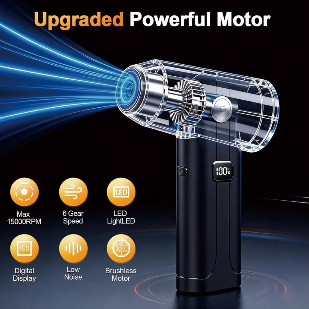 Portable High-Speed Electric Air Duster Blower Fan | Powerful Compressed Air Cleaner