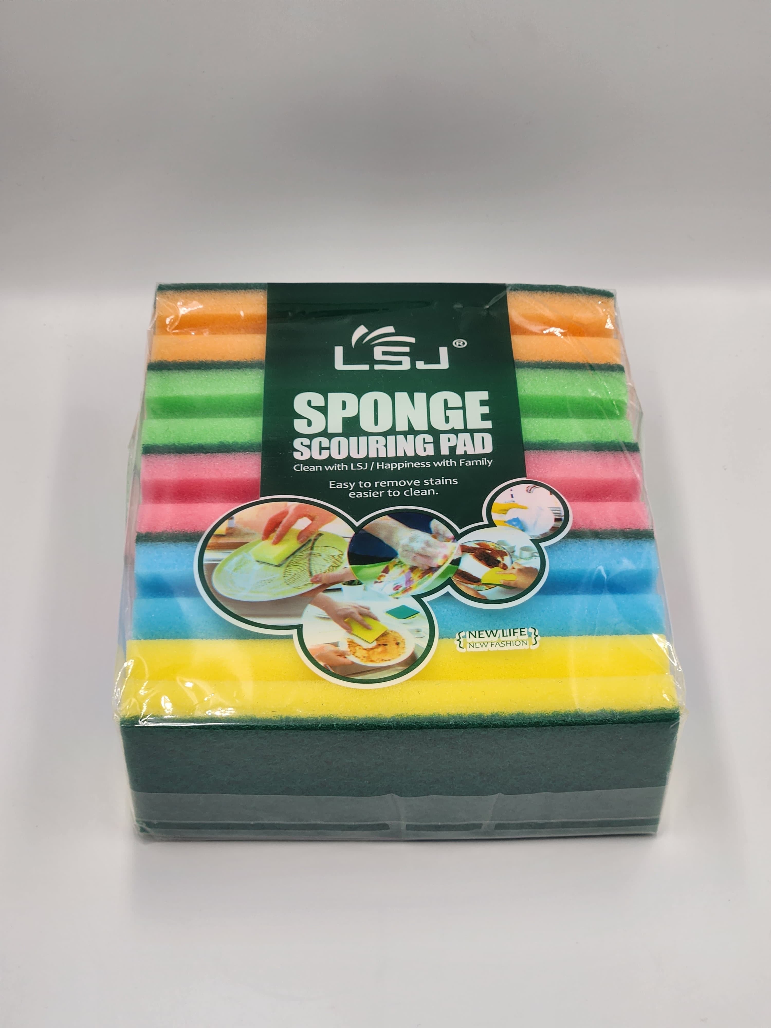 10-Piece Colorful I-Shaped Cleaning Sponges – Double-Sided Dishwashing & Household Cleaning Tools