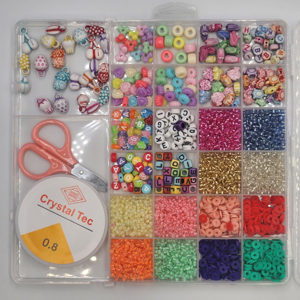 DIY Soft Clay Acrylic Letter Necklace And Bracelet Jewelry Making Bead Accessories.