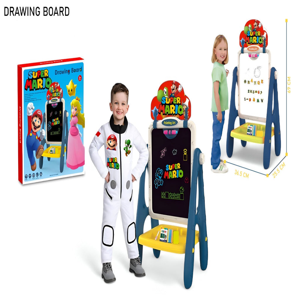 Super Mario Drawing Board - فنون ممتع وملون للأطفال ، يضم شخصيات ماريو الأيقونية! يتضمن علامات وممحاة ودرج التخزين. مثالي للعب الإبداعي والتعلم