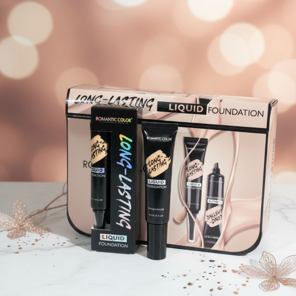 Romantic Color Long-Lasting Liquid Foundation – 30ml Full Coverage Makeup Foundation
