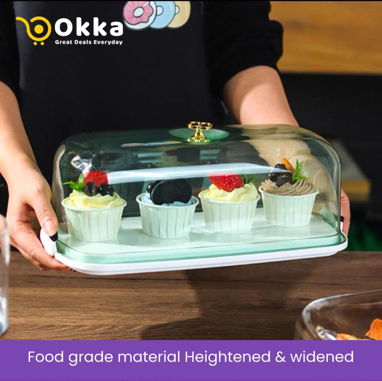 علب كيك بلاستيكية شفافة قابلة لإعادة الاستخدام مع أغطية قابلة للطي - حاويات حلوى مربعة من PET