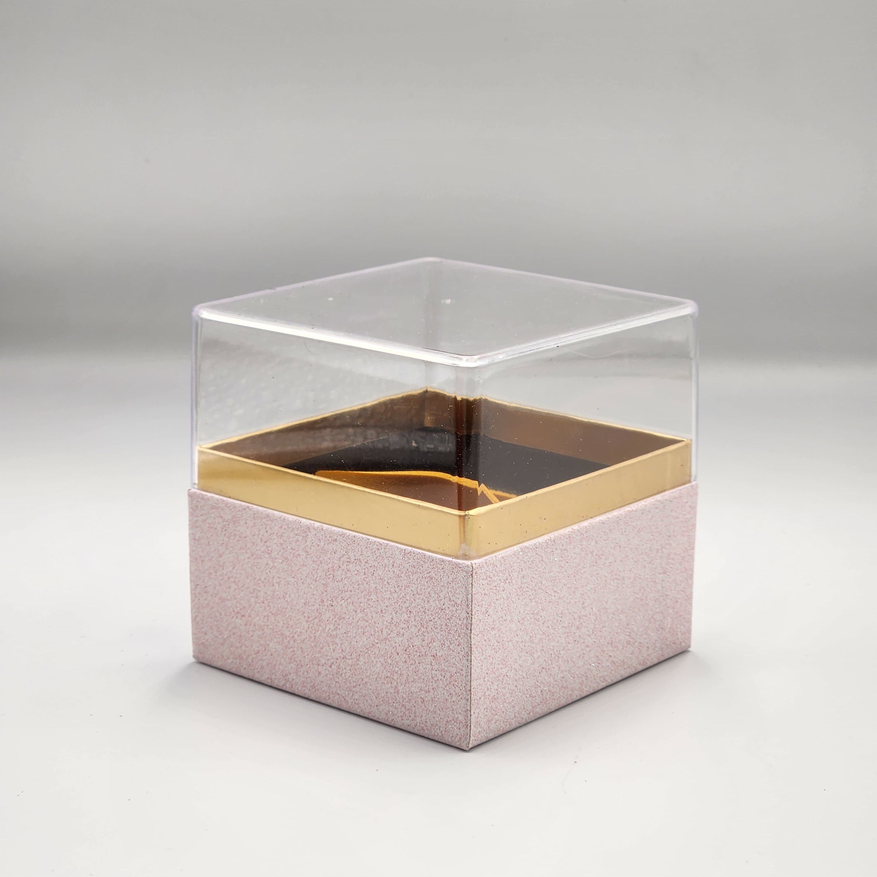 Small Acrylic Paper Gift Boxes with Clear Lids – 10x10 cm