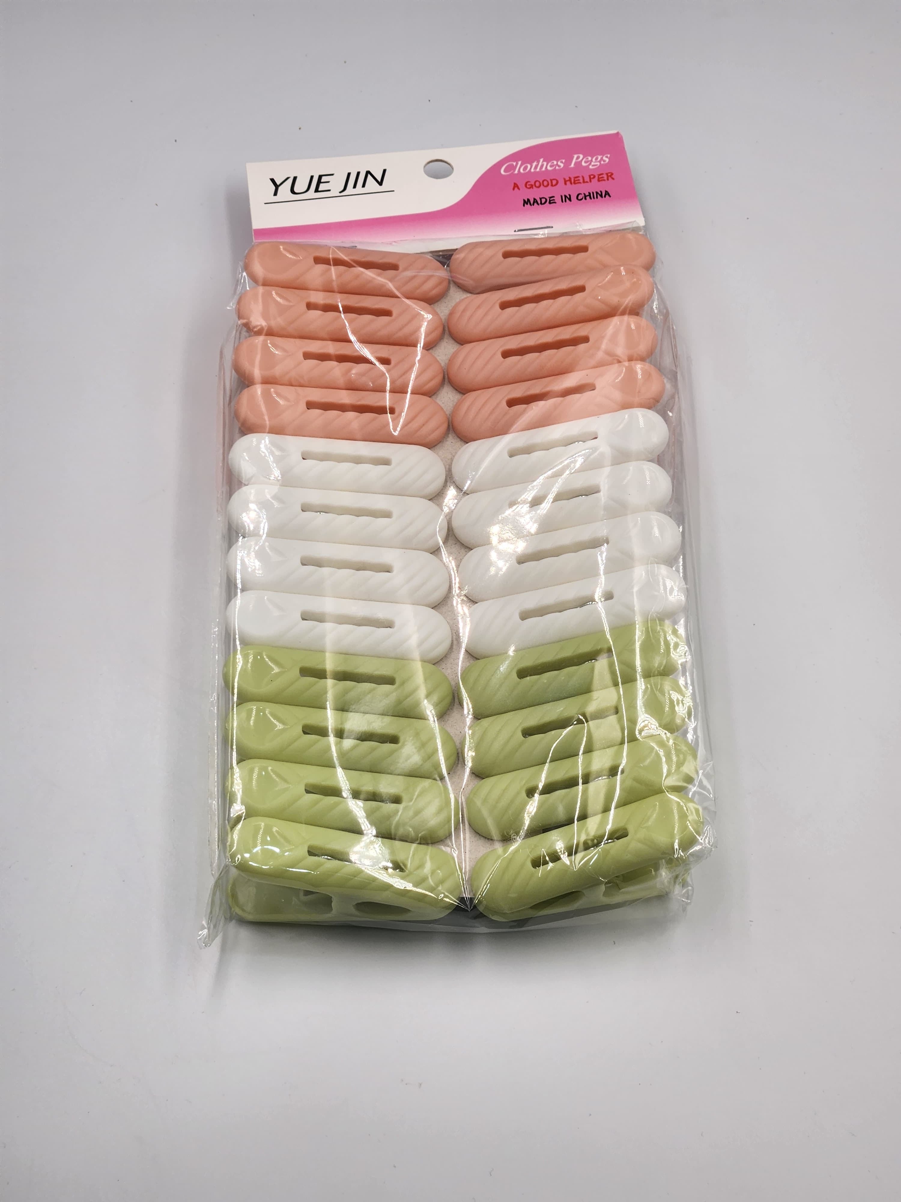 24 قطعة من مشابك الملابس البلاستيكية الملونة - متينة ومقاومة للرياح للمنزل والسفر