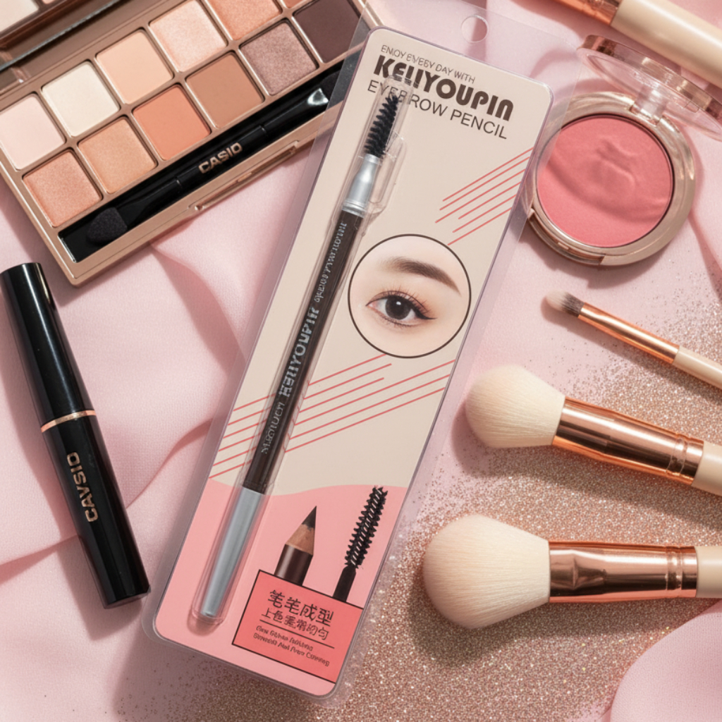 Soft Power Eyebrow Pencil – Dual-Ended Brow Defining Pencil with Built-in Spoolie Brush – Smudge-Proof, Natural Matte Finish Eye Makeup