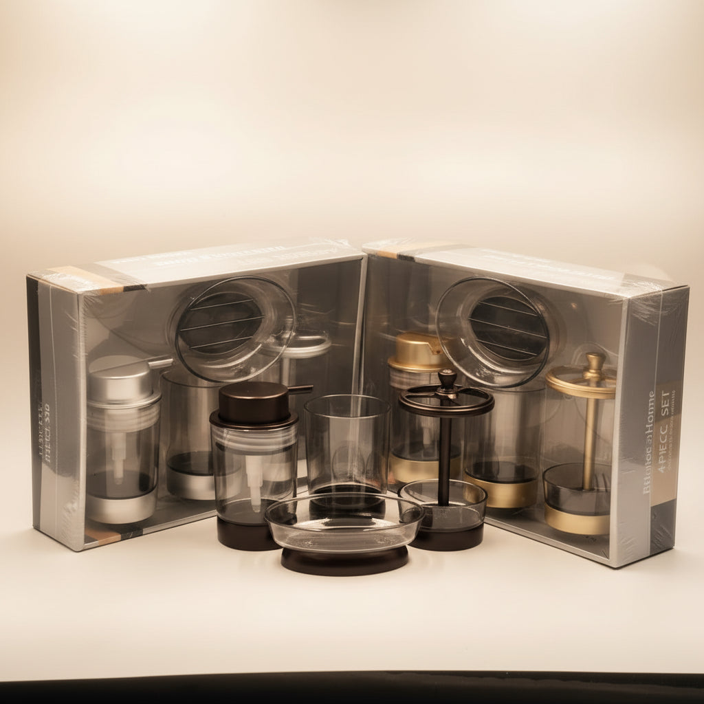 4-in-1 Acrylic Bathroom Organizer Set