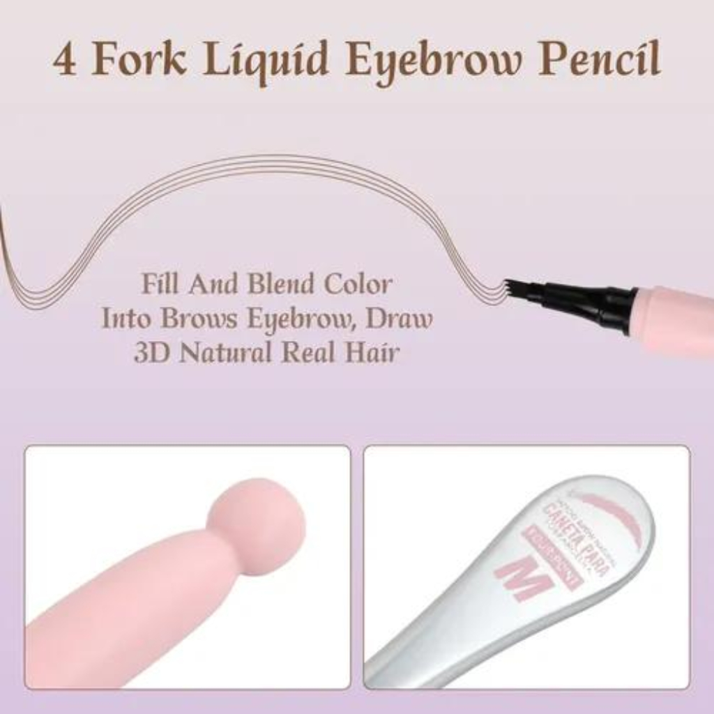 Miss Lara 4-Tip Microblade Tattoo Brow Pen – Long-Lasting Waterproof Liquid Eyebrow Pencil