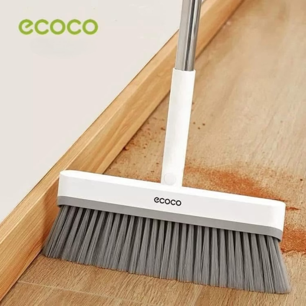Ecoco Long-Handled Dustpan & Brush Set – 90CM Ergonomic Broom with 360° Swivel & Foldable Dustpan