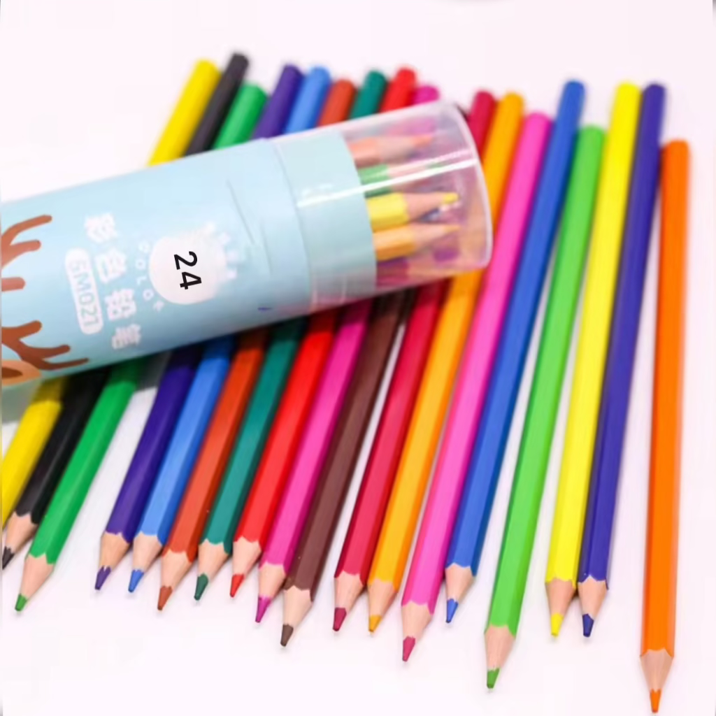 24 Vibrant Colored Pencils Set – Premium Quality for Artists & Students