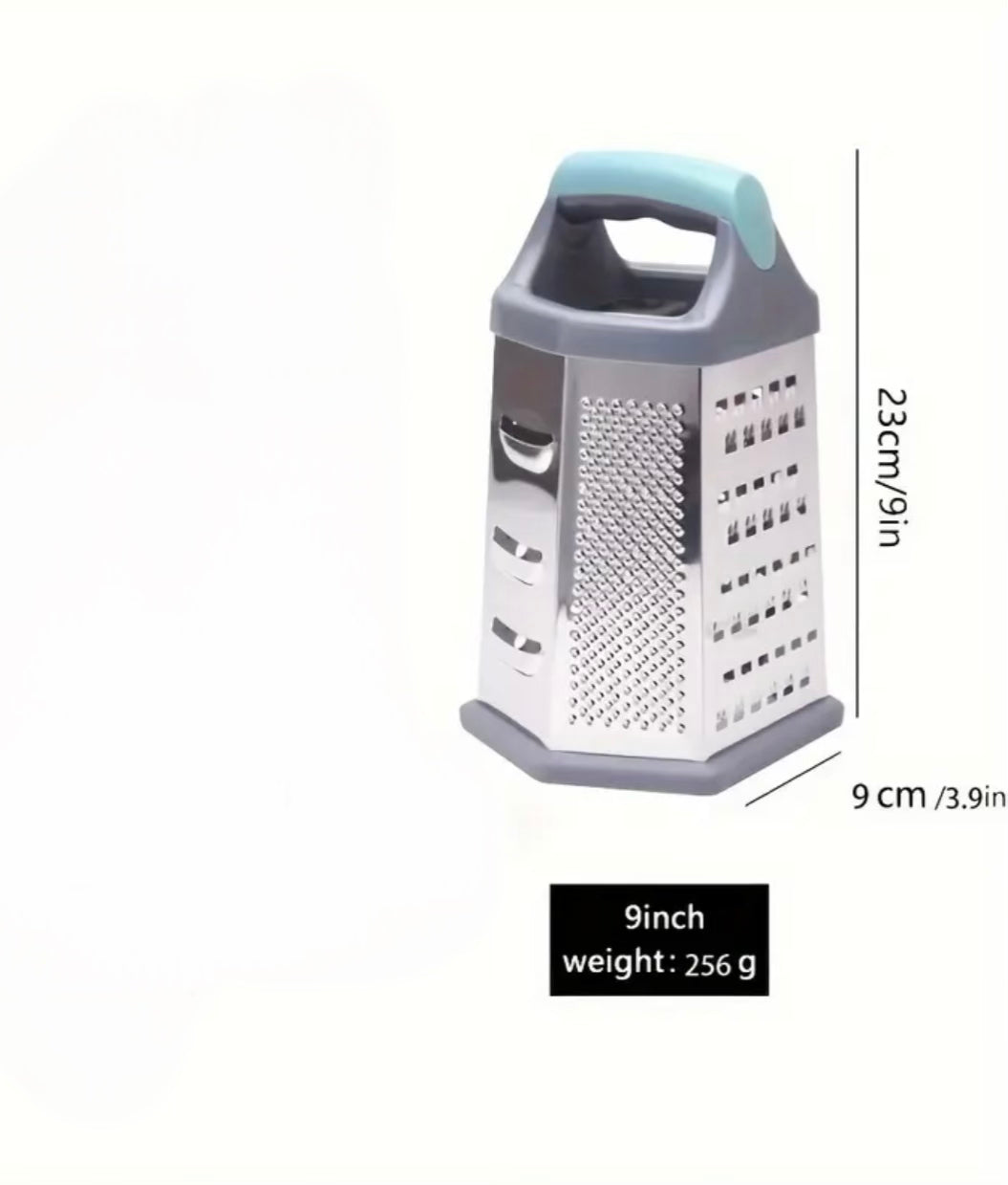 مبشرة متعددة الجوانب من الفولاذ المقاوم للصدأ بمقبض مزدوج اللون - أداة مطبخ للخضروات والجبن والثوم