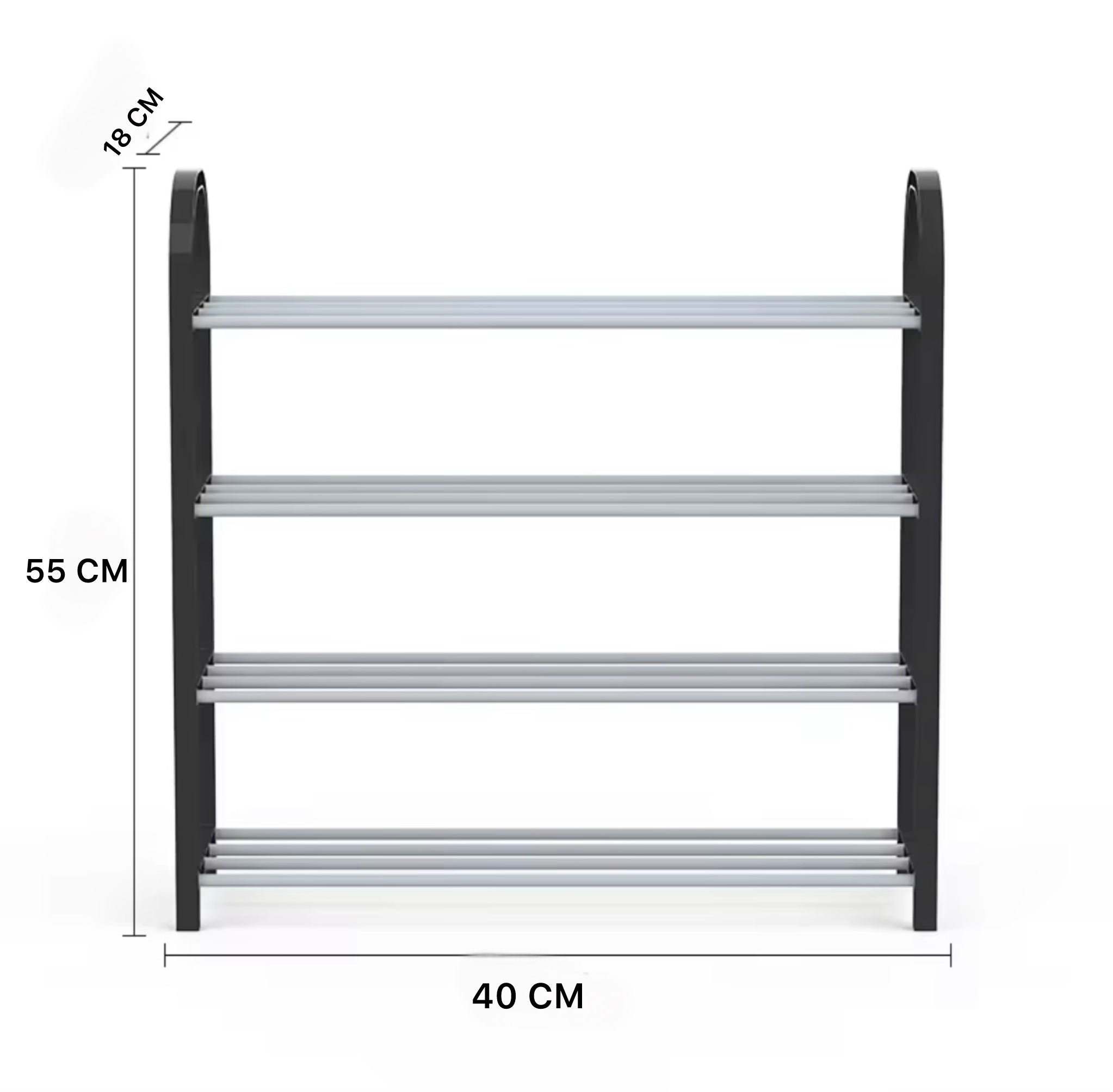 4-Tier Stainless Steel Shoe Rack – Space-Saving Organizer for Home & Entrance