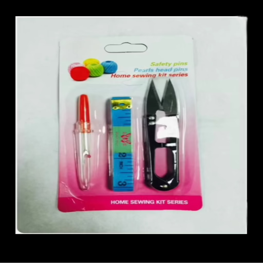 Crafts Tailoring Combo 3 Items Folding Scissors & sewing-thread Multi...
