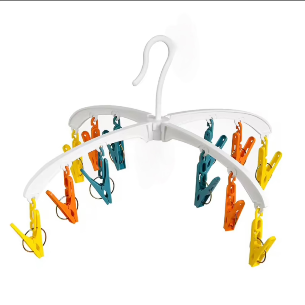 Multi-Clip Folding Hanger – Space-Saving Drying Solution