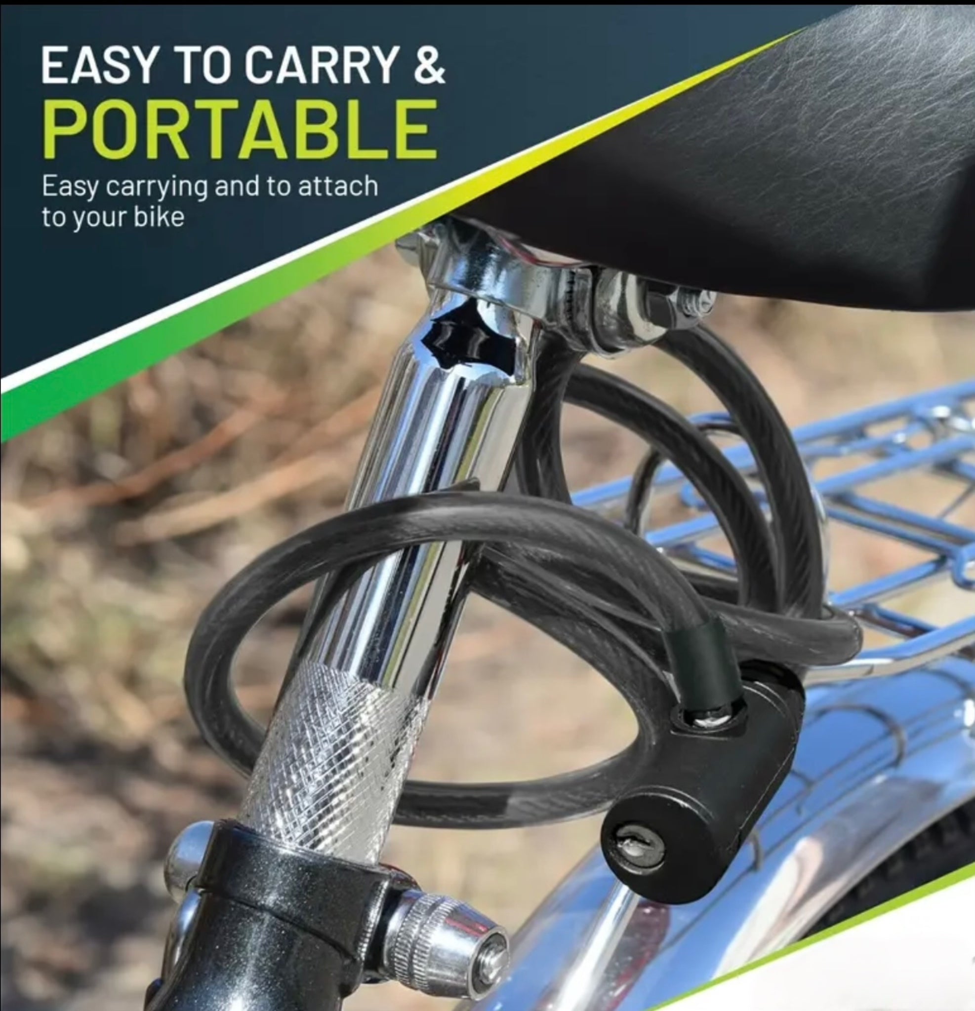 1pc Heavy-Duty Bicycle Security Lock – Durable Anti-Theft Steel Cable