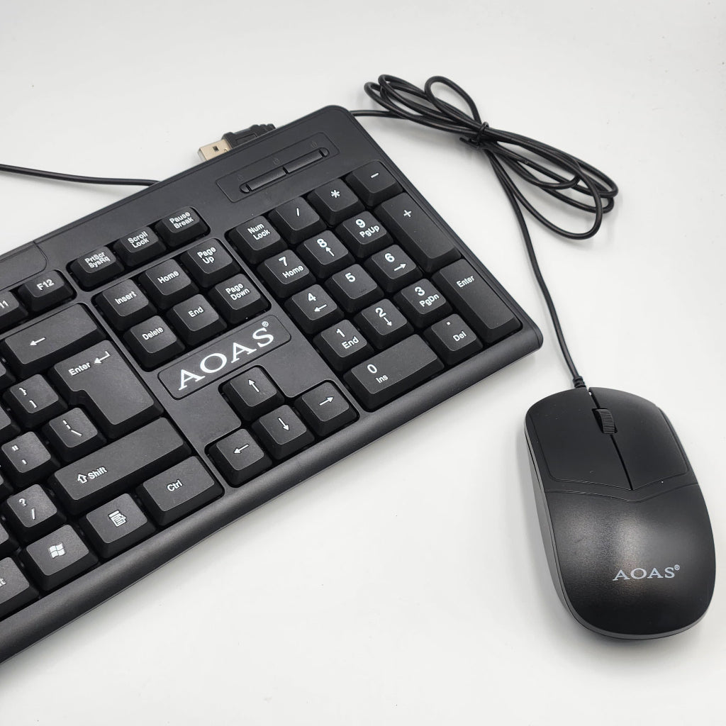 Wired USB Keyboard and Mouse - Ergonomic Design, Silent Operation, Optical Tracking, Ideal for Office, Study, and Home Use, Home Office Essentials | Ergonomic Keyboard | Optical Tracking Mouse..