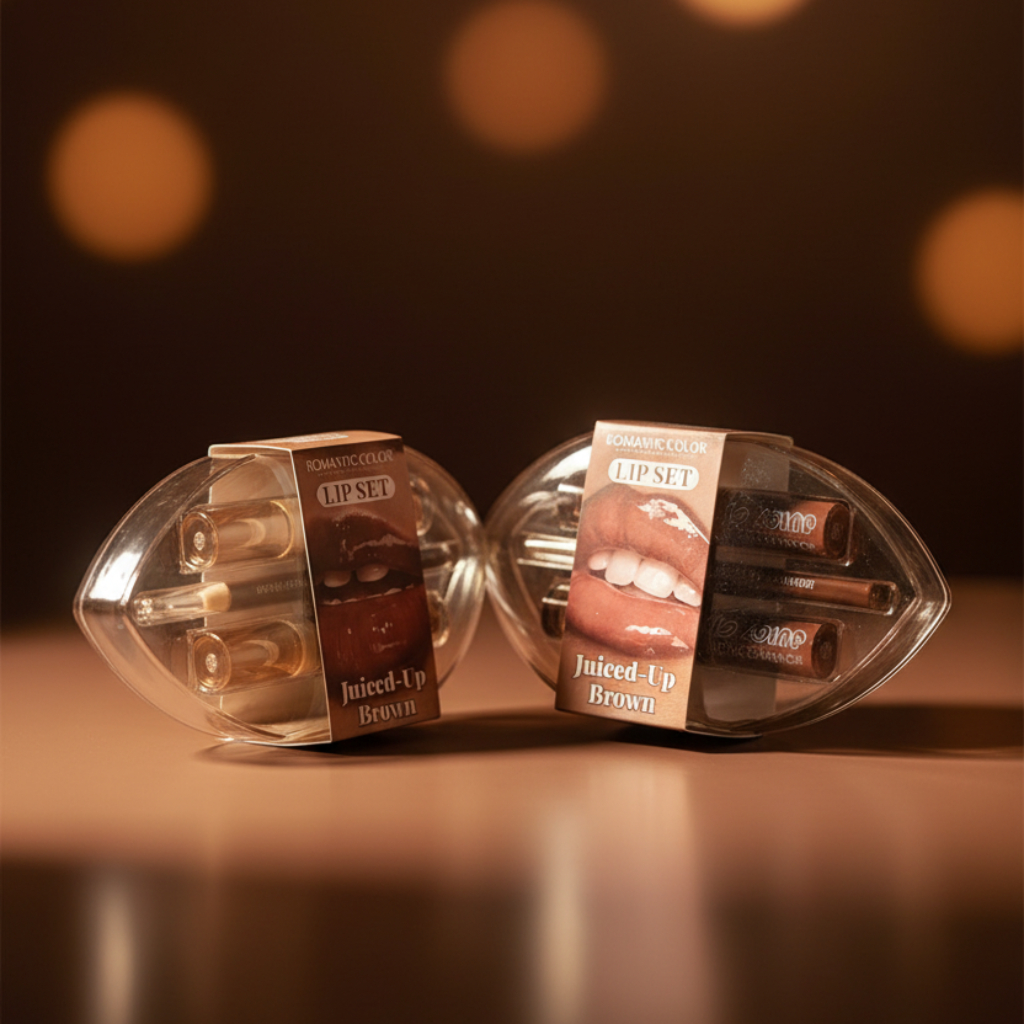3 in 1 Brown Lip Set – Lipstick, Lip Gloss & Lip Tint Combo
