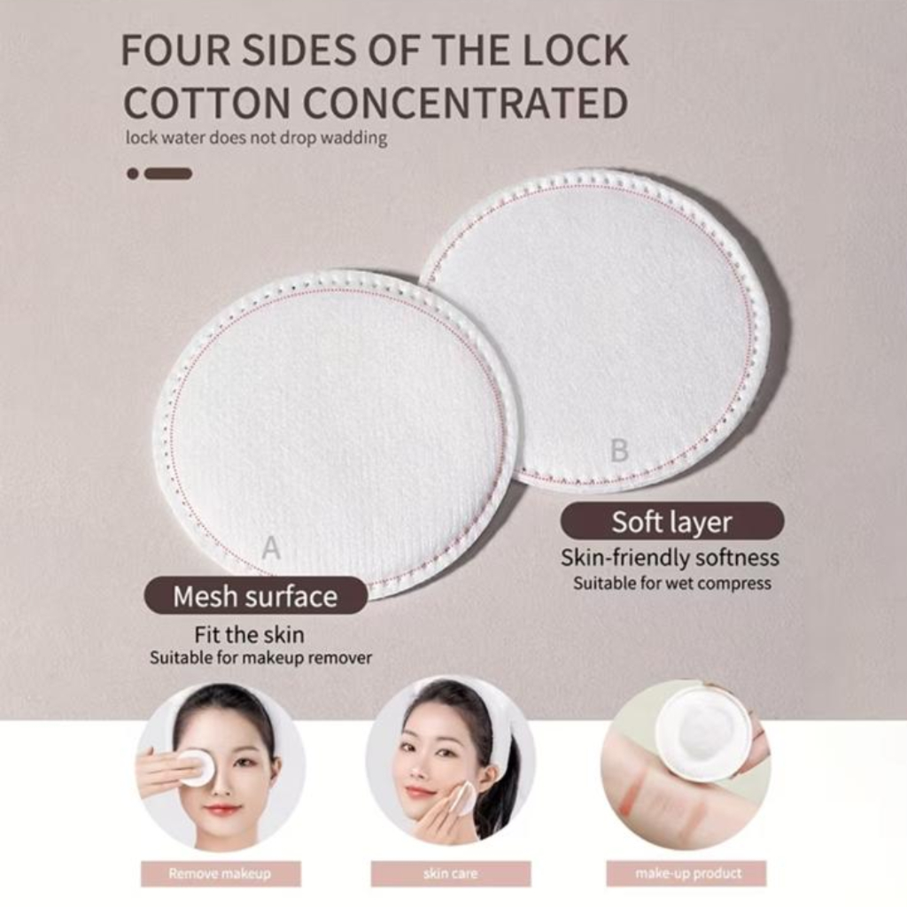 Double-Faced Cosmetic Cotton Rounds – 100pcs Premium Lint-Free Makeup Remover Pads for Skincare