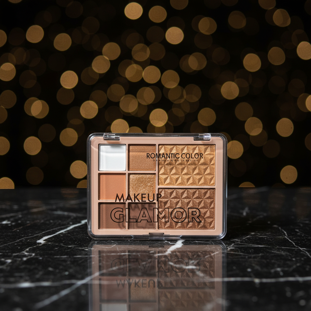 Romantic Color Makeup Glamor Palette – Versatile Eyeshadow & Face Shimmer