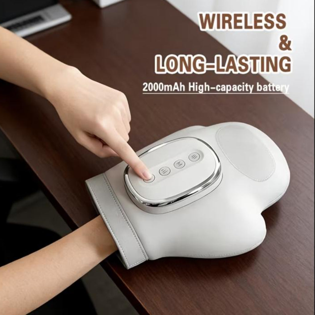 Portable Wireless Hand Massager – Air Compression & Heating, 3 Massage Modes, 4 Heat Levels, 5 Compression Modes