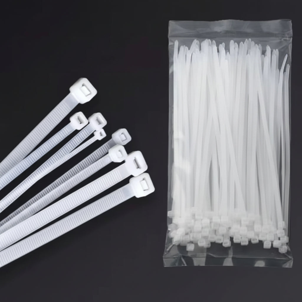 100 PCS Nylon Cable Ties (3.6 x 150mm) – White