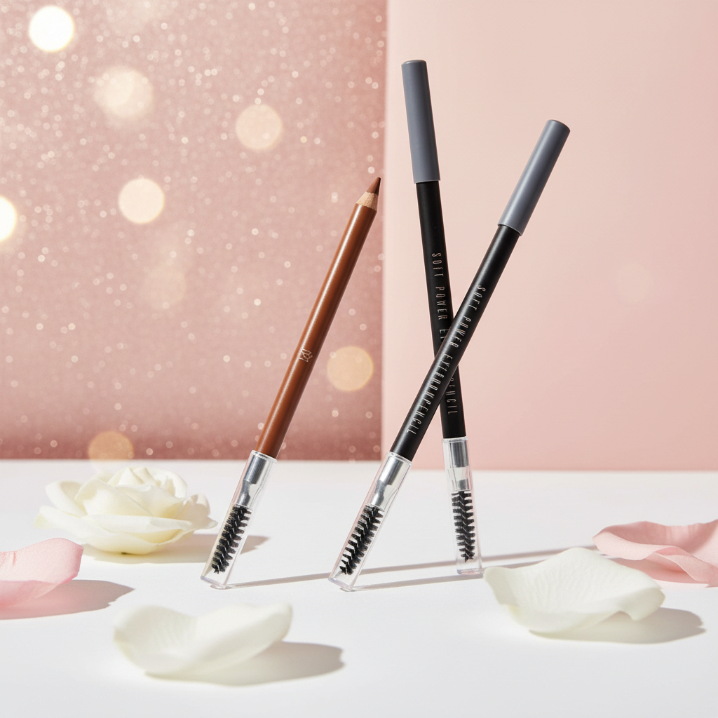 Soft Power Eyebrow Pencil – Dual-Ended Brow Defining Pencil with Built-in Spoolie Brush – Smudge-Proof, Natural Matte Finish Eye Makeup