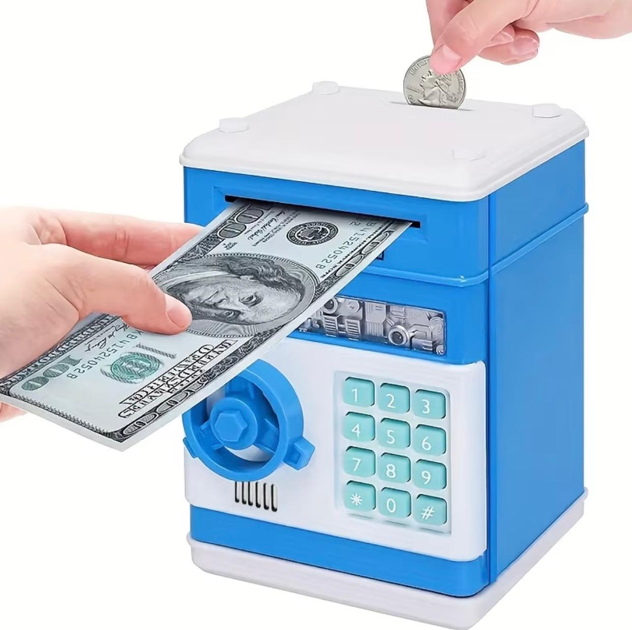 بنك Penny الإلكتروني المحمي بكلمة مرور، وصندوق النقود المعدنية من ماكينة الصراف الآلي، متوفر بألوان عشوائية،