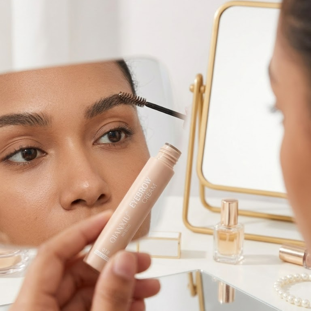 Professional Tinted Eyebrow Cream – Long-Lasting, Smudge-Proof Brow Gel Tube with Precision Applicator, Sculpting & Defining Formula